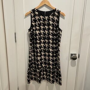 J. Crew Black and Cream Houndstooth Mini Dress New with Tags